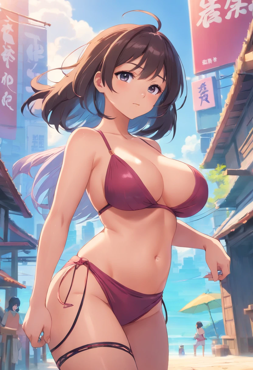 Cartoon image of a woman in loincloth clothes, Chic, oppai proportions, she has a jiggly fat round belly, gang, full body commission for, thick body, body suit, thicc build, with a big chest, Covered SFW huge breasts, clean cel shaded, oppai, thick black lineart、爆乳、maikurobikini、ninjartist、Kunoichi、fishnet tights、onePeace