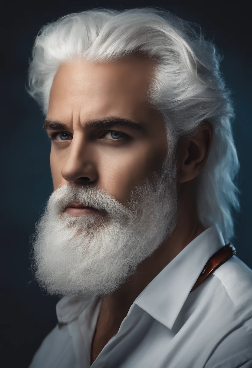 1 White Male, Christian God, White Hair, White Beard, Police Mug Shot Scene