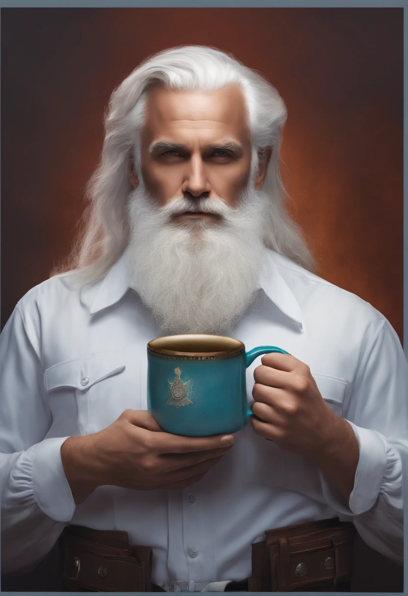 1 White Male, Christian God, White Hair, White Beard, Holding Police Mug Shot