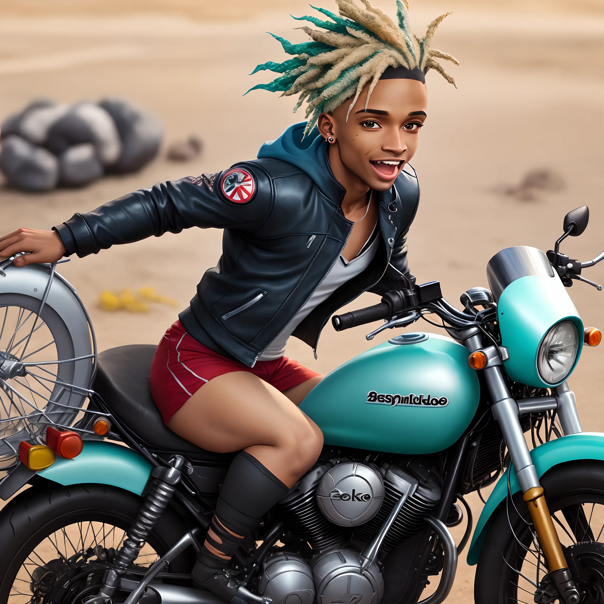 Ekko dirigindo uma moto