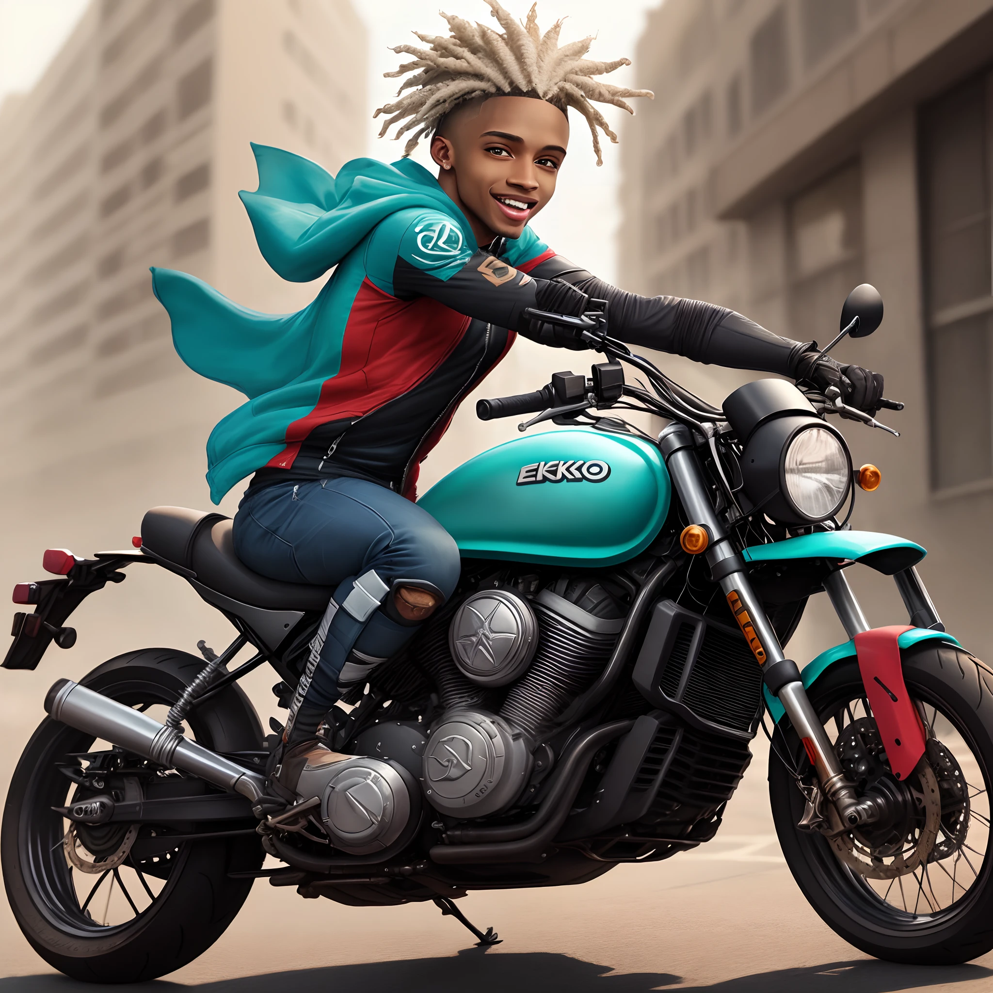 Ekko dirigindo uma moto