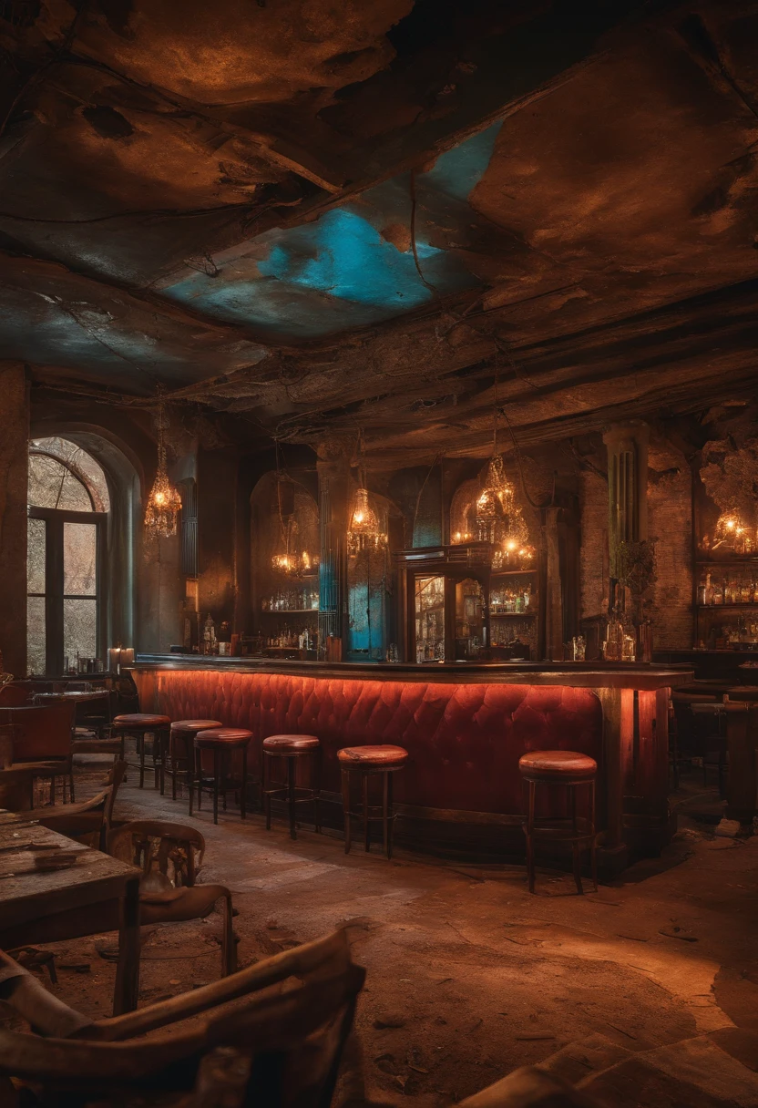 bombed bar destroyed in ruins