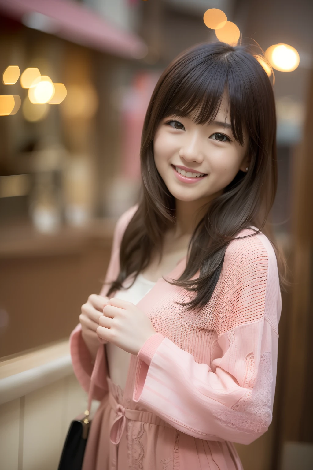 城市: London、deep in the night、cafes、One lady、An 18-year-old woman、Happy smile、Standing、(8K、Raw photography、top-quality、​masterpiece:1.2)、(realisitic、Photorealsitic:1.37)、ultra-detailliert、
1 girl in、cute little、独奏、Beautiful detailed sky、Detailed Cafe、natta、Standing、(blush of the nose)、(A smile:1.1)、tiny chest、seducting smile、profetional lighting、Sony A7R4、Zessie 50mm f1.8、Beautiful Detail Eye、Autumn outfit、a miniskirt、(short-hair:1.2)、floating long hair、Happy smile、17 year old girl