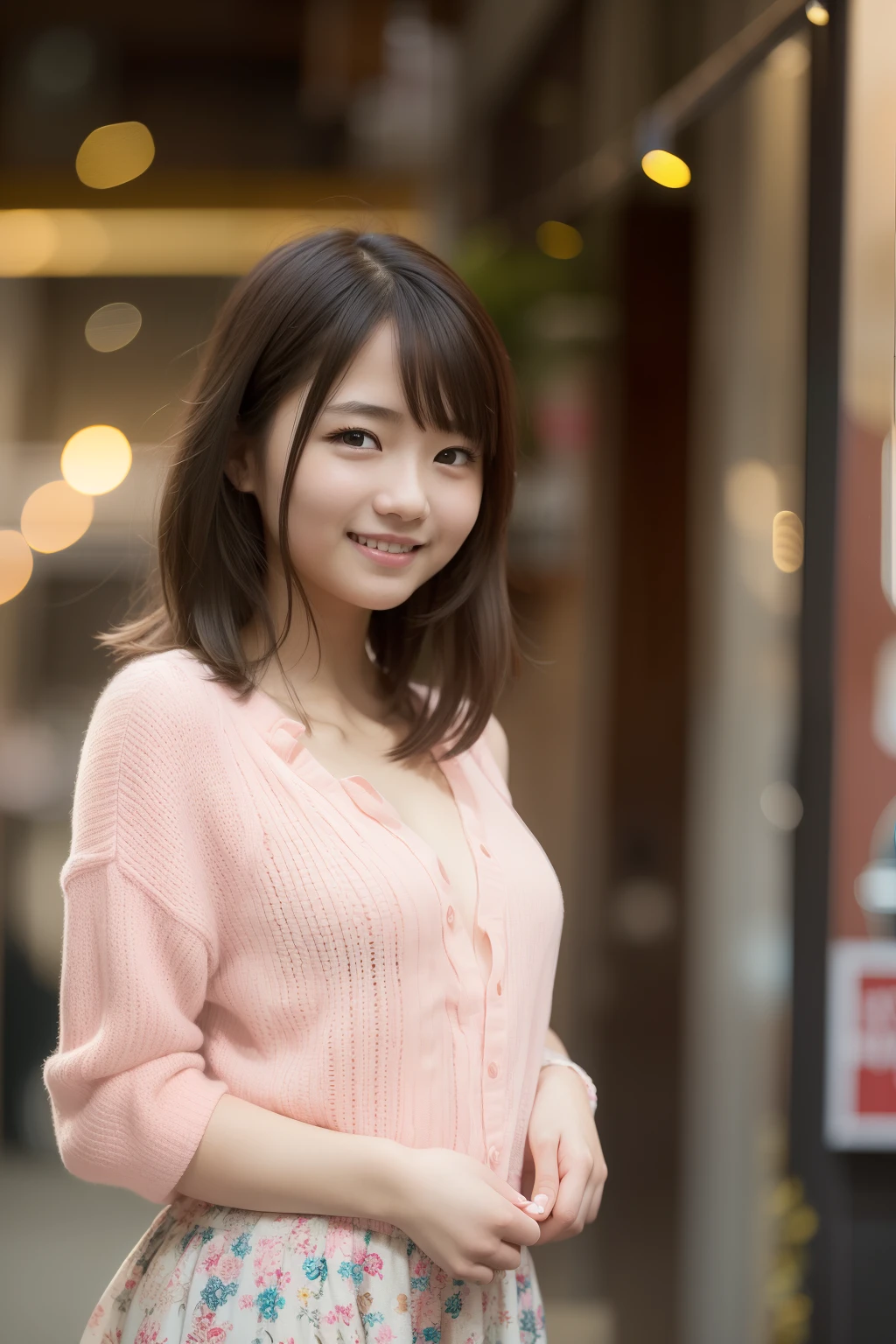 城市: London、deep in the night、cafes、One lady、An 18-year-old woman、Happy smile、Standing、(8K、Raw photography、top-quality、masterpiece:1.2)、(realisitic、Photorealsitic:1.37)、ultra-detailliert、
1 girl in、cute little、独奏、Beautiful detailed sky、Detailed Cafe、natta、Standing、(blush of the nose)、(A smile:1.1)、tiny chest、seducting smile、profetional lighting、Sony A7R4、Zessie 50mm f1.8、Beautiful Detail Eye、Autumn outfit、a miniskirt、(short-hair:1.2)、floating long hair、Happy smile、17 year old girl