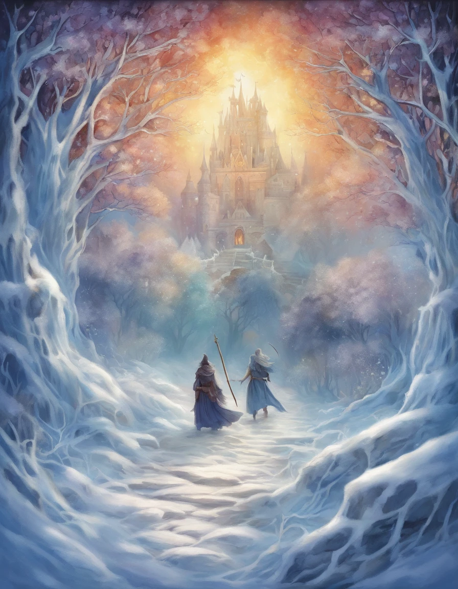 (highres, best quality:1.2), radiance, soft contours, silver sword, ice