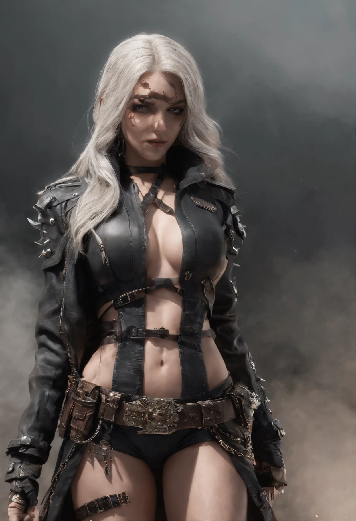 Gere uma imagem detalhada da personagem Mara, also known as 'Mara Death Dealer', do jogo Call of Duty: guerra moderna. Describe its appearance, in a bikini, corpo escultural, flowing hair, Equipamento, personality and any other relevant information that makes her an iconic character in the game."