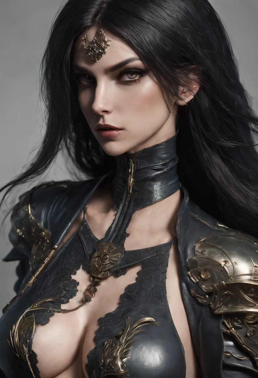 Gere uma imagem  detalhada da personagem Mara, also known as 'Mara Death Dealer', do jogo Call of Duty: Guerra moderna. Describe its appearance, in a bikini, corpo escultural, flowing hair, Equipamento, personality and any other relevant information that makes her an iconic character in the game."