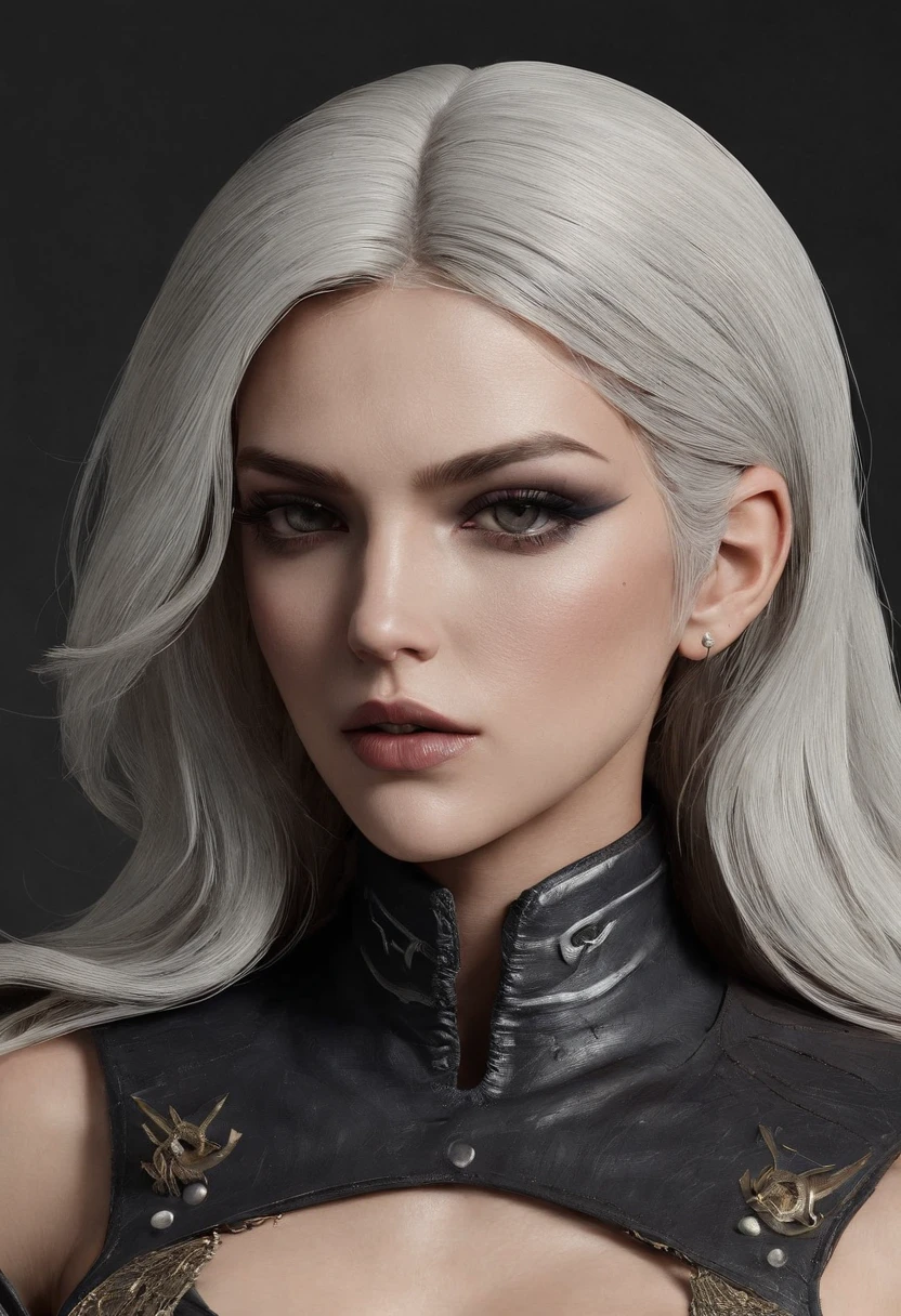 Gere uma imagem detalhada da personagem Mara, also known as 'Mara Death Dealer', do jogo Call of Duty: Guerra moderna. Describe its appearance, in a bikini, corpo escultural, flowing hair, Equipamento, personality and any other relevant information that makes her an iconic character in the game."