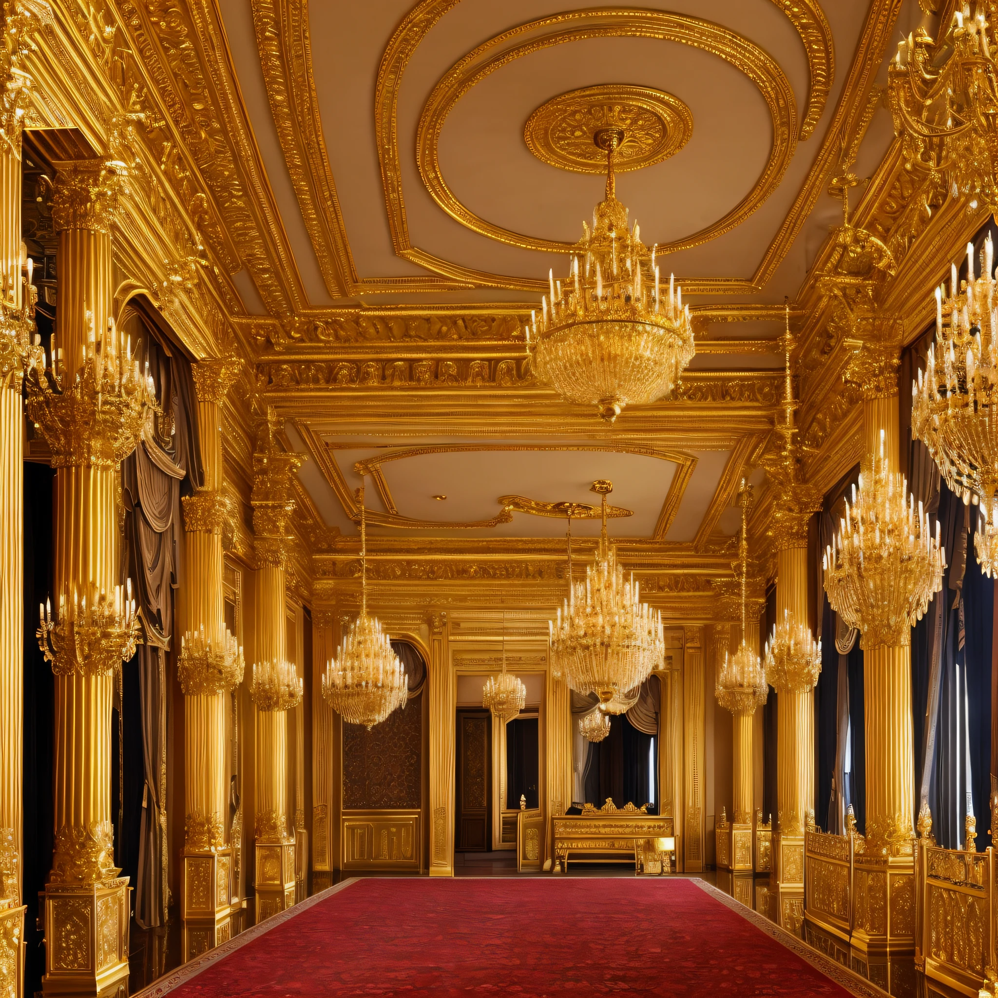 golden, detailed palace interior, intricately decorated with gold accents