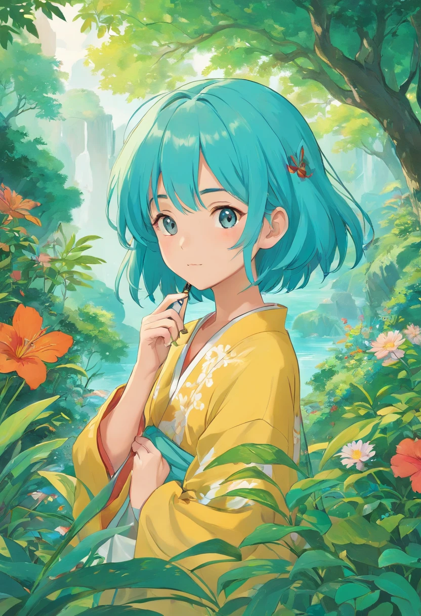 um menino usando uma mascara de esqueleto, uma mascara de esqueleto, no estilo de paisagens de jardim tranquilas, animated color photos, Masami Teraoka, aquamarine, Paulo Gauguin, Estilo Embry, retrato honesto