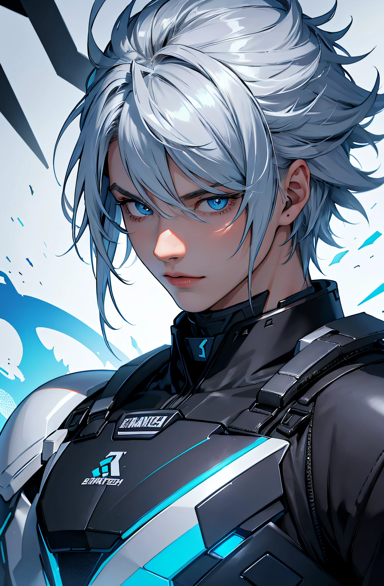 (a highres,ultra - detailliert),1Male persons,ALS ERWACHSENER,stattlich,ein breitschultriger,blue-colored eyes,Schwarzes Haar,eisig,Zauberei
