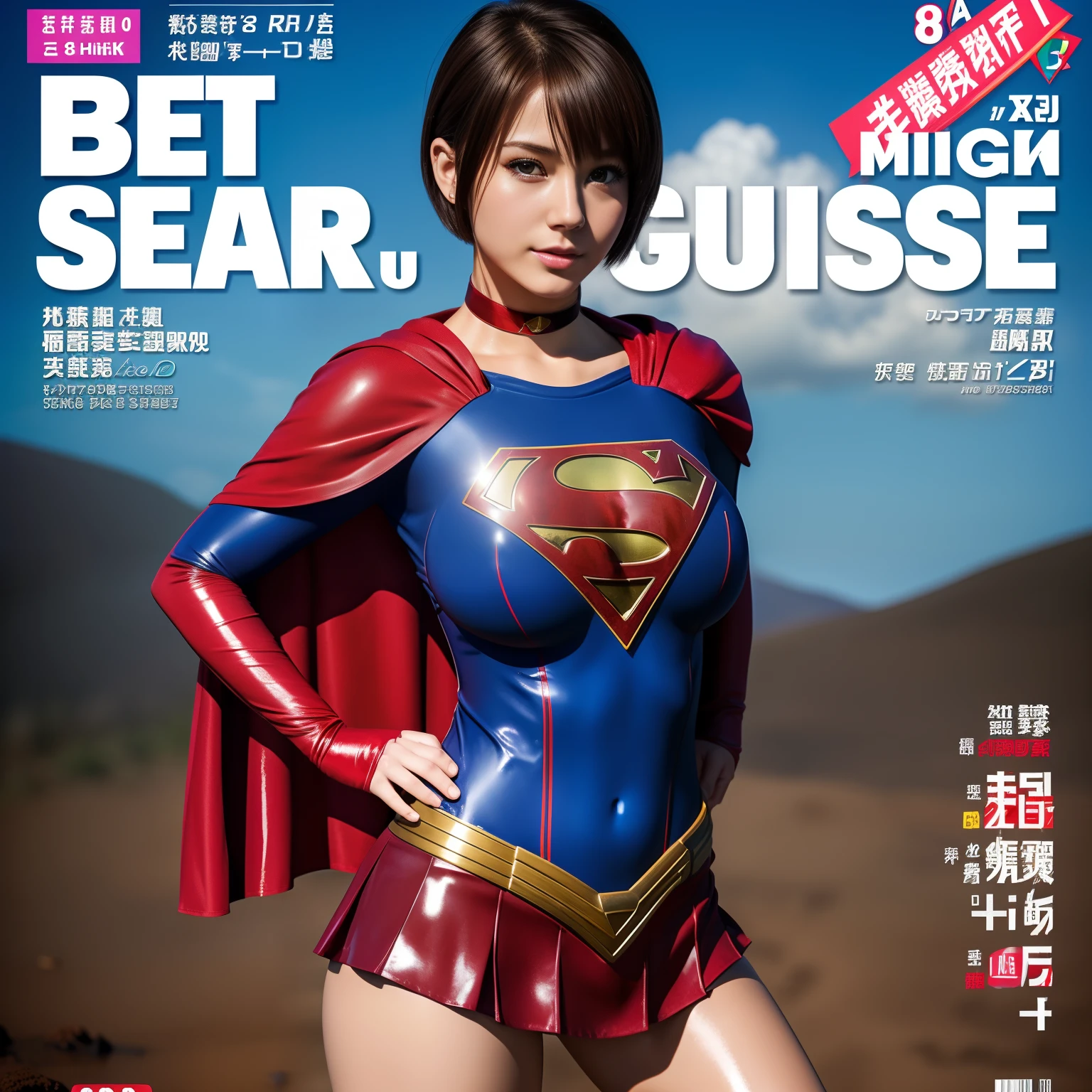 masterpiece、Enamel Supergirl Costume、Short Hair、Hospital operating table、Crisis situation、Big and ample breasts、looking at the camera、Shiny、Off the shoulder、choker、Long sleeve、exy poses to seduce、Sweaty skin、Model Body Type、Alluring、charm、Enchanting、Abused、test subject、victim、Wild、Photorealistic、latex、Expose your belly、athlete、Racing Bloomers、Photo magazine cover、Red cloak、Armpit Show、