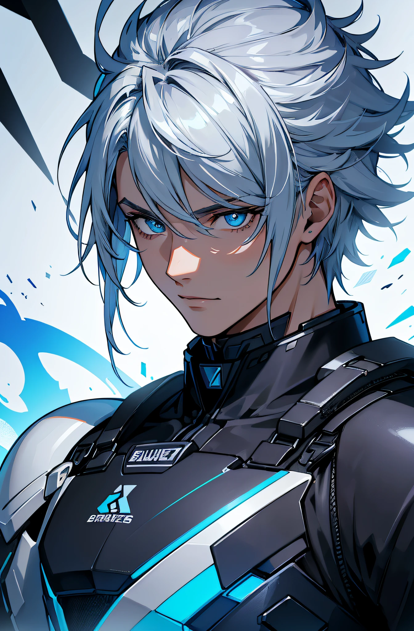 (a highres,ultra - detailliert),1Male persons,ALS ERWACHSENER,stattlich,ein breitschultriger,blue-colored eyes,Schwarzes Haar,eisig,Zauberei