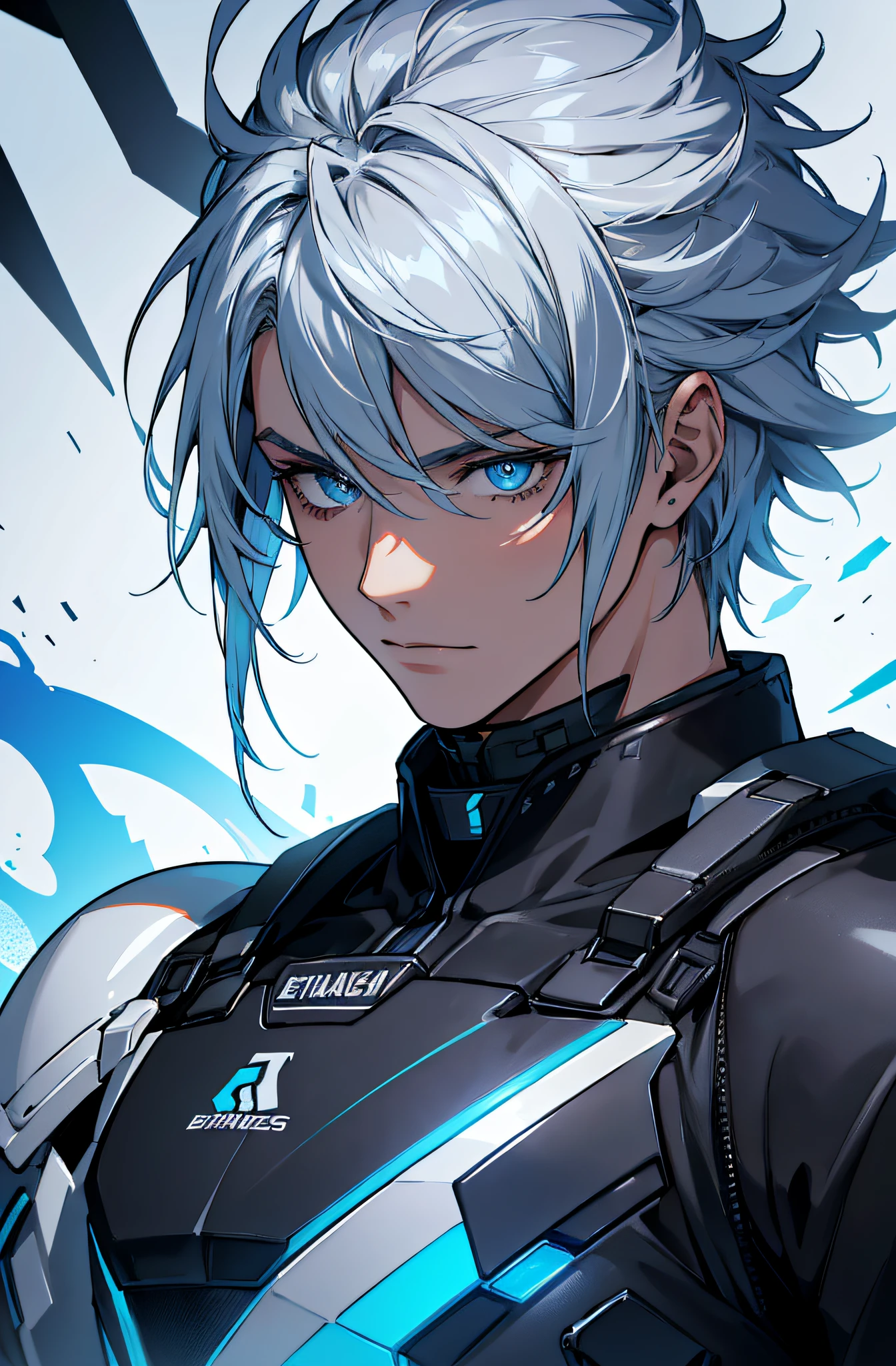 (a highres,ultra - detailliert),1Male persons,ALS ERWACHSENER,stattlich,ein breitschultriger,blue-colored eyes,Schwarzes Haar,eisig,Zauberei