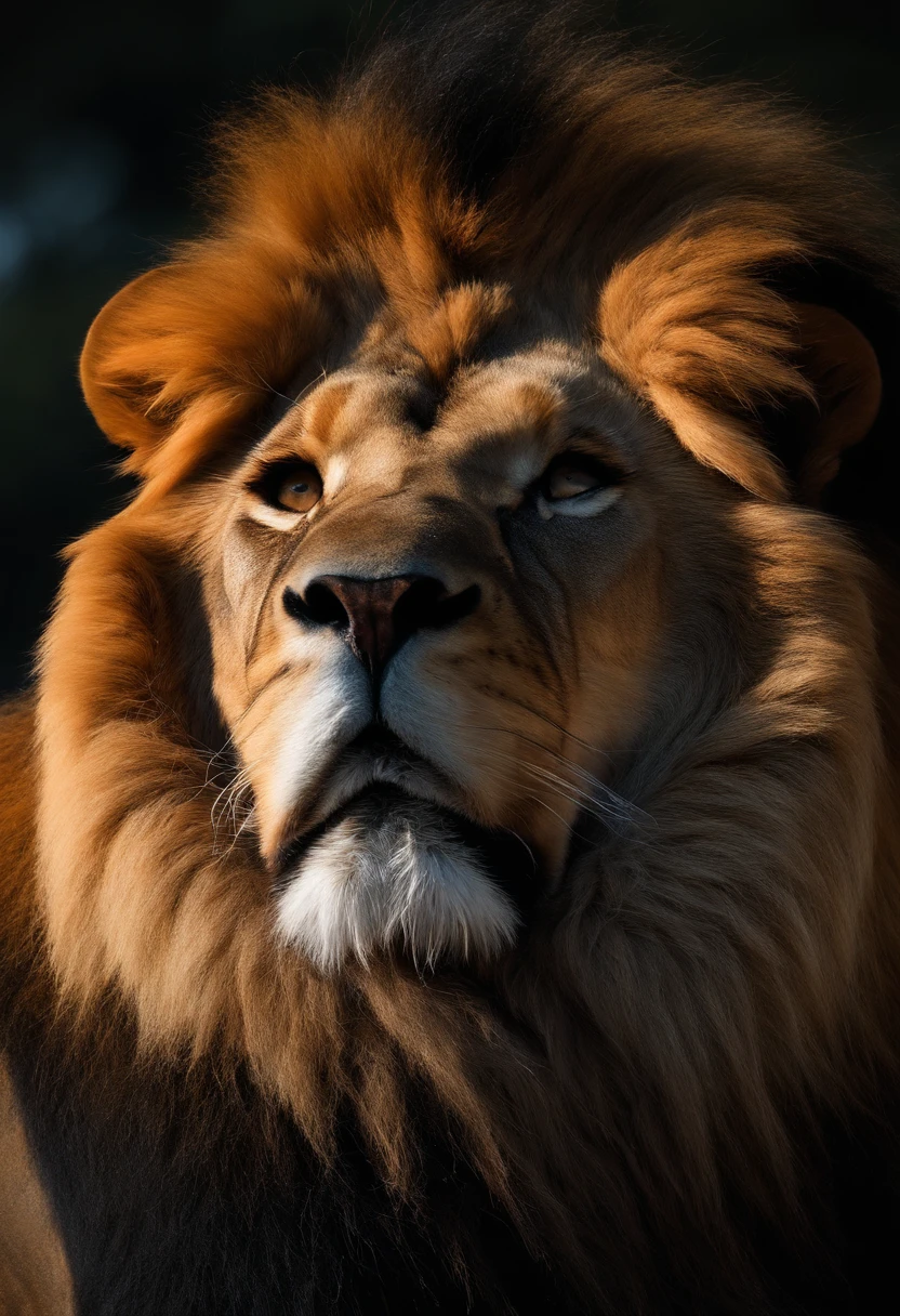 There is a bloody lion, con sangre en boca, Caminando sobre la hierba con una roca en el fondo, Pintura de Derek Zabrocki, Unsplash, arte digital, Rey de la Selva, with a lion's mane, mirada orgullosa, Haciendo una pose majestuosa y caliente, Aslam Lev, Medio lev, Full-length 2D lion, mirada orgullosa, Arte digital foto animal, lion's mane