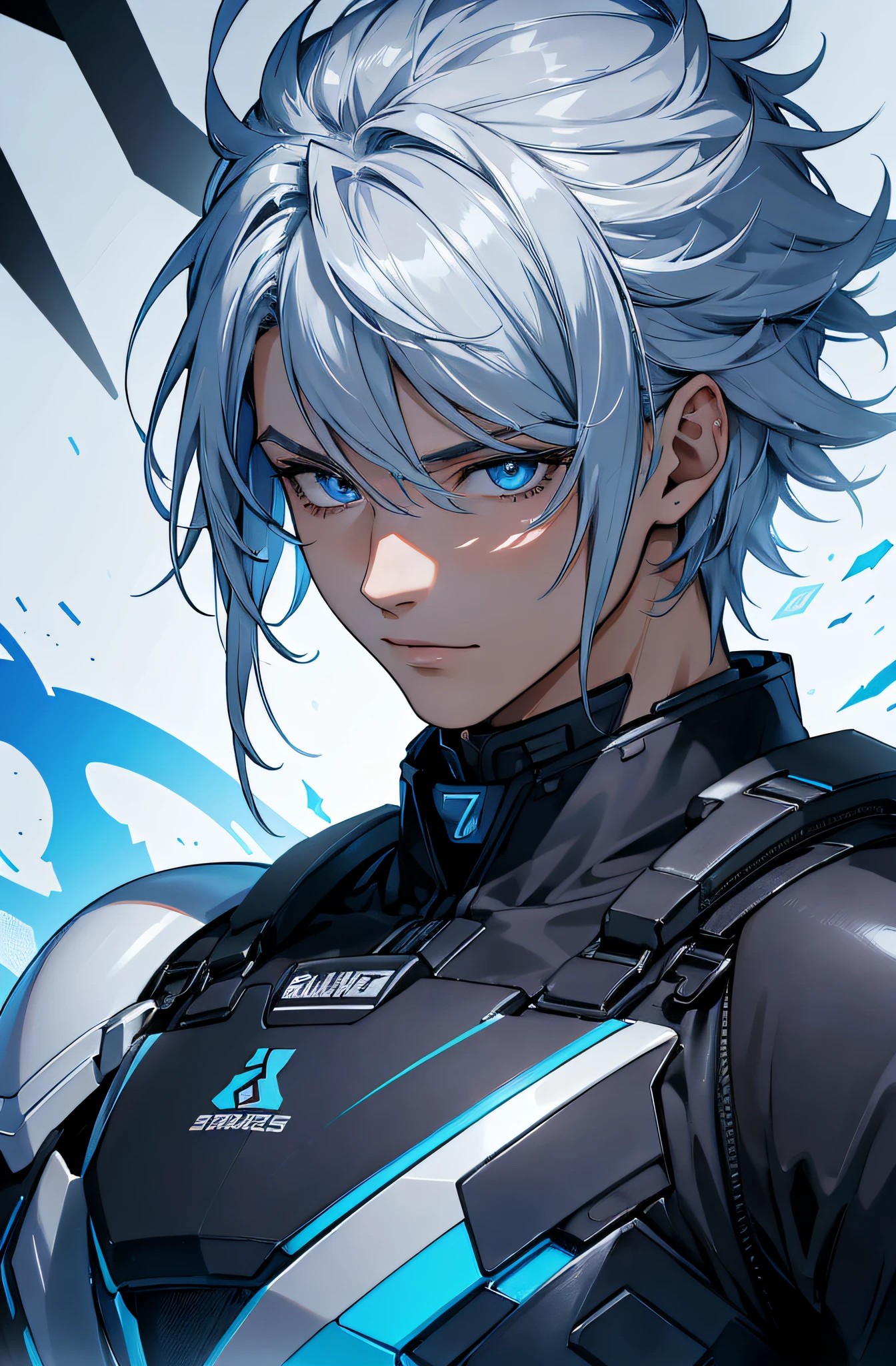 (a highres,ultra - detailliert),1Male persons,ALS ERWACHSENER,stattlich,ein breitschultriger,blue-colored eyes,Schwarzes Haar,eisig,Zauberei