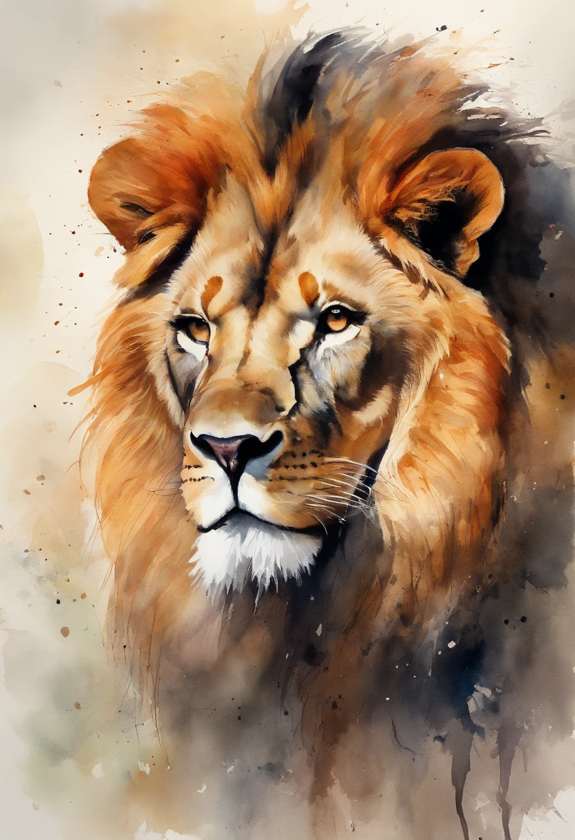 ((top-quality))、((masterpiece))、((Full body photo of a male lion))、((very simple background))、(Game character design)