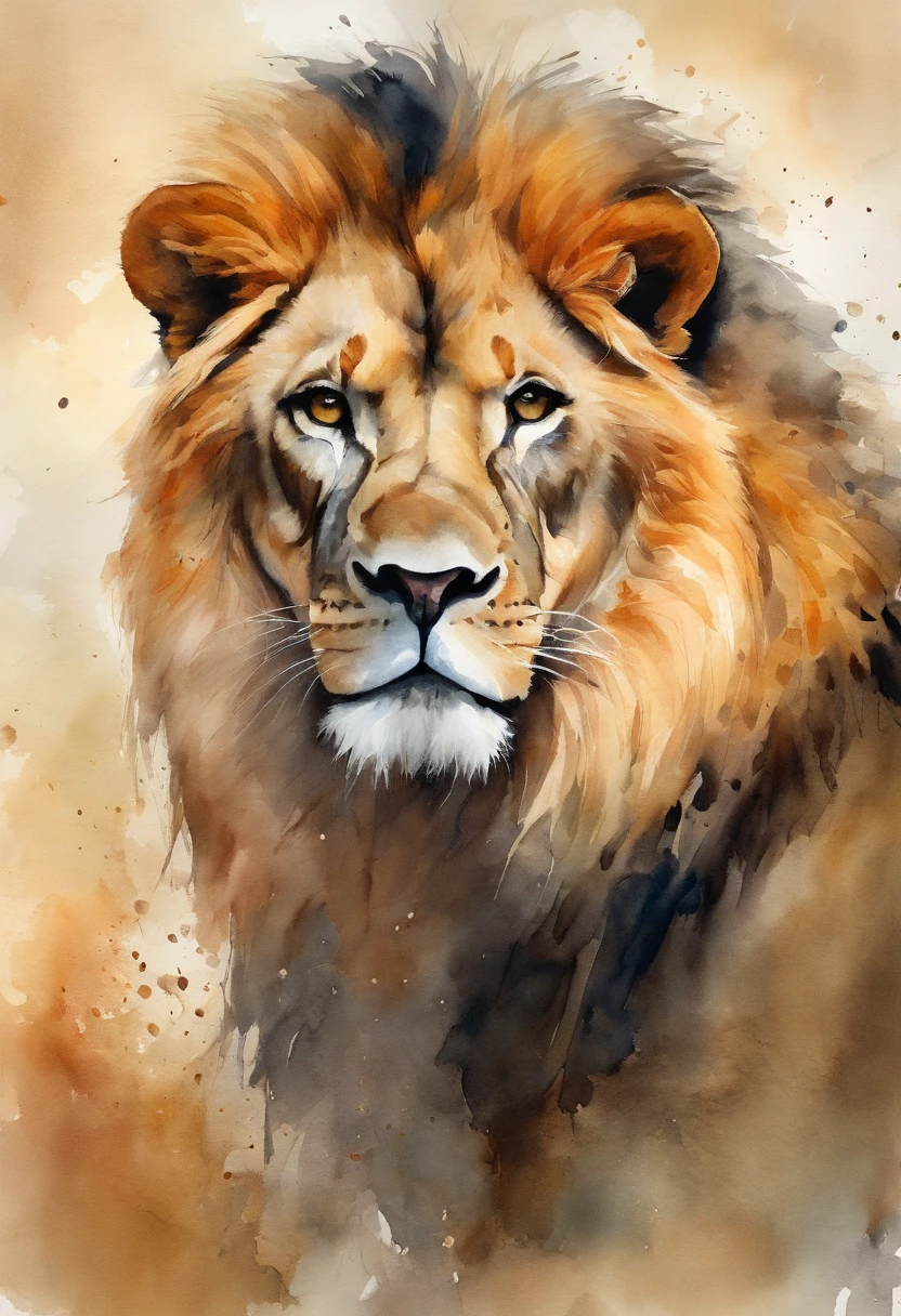 ((top-quality))、((masterpiece))、((Full body photo of a male lion))、((very simple background))、(Game character design)