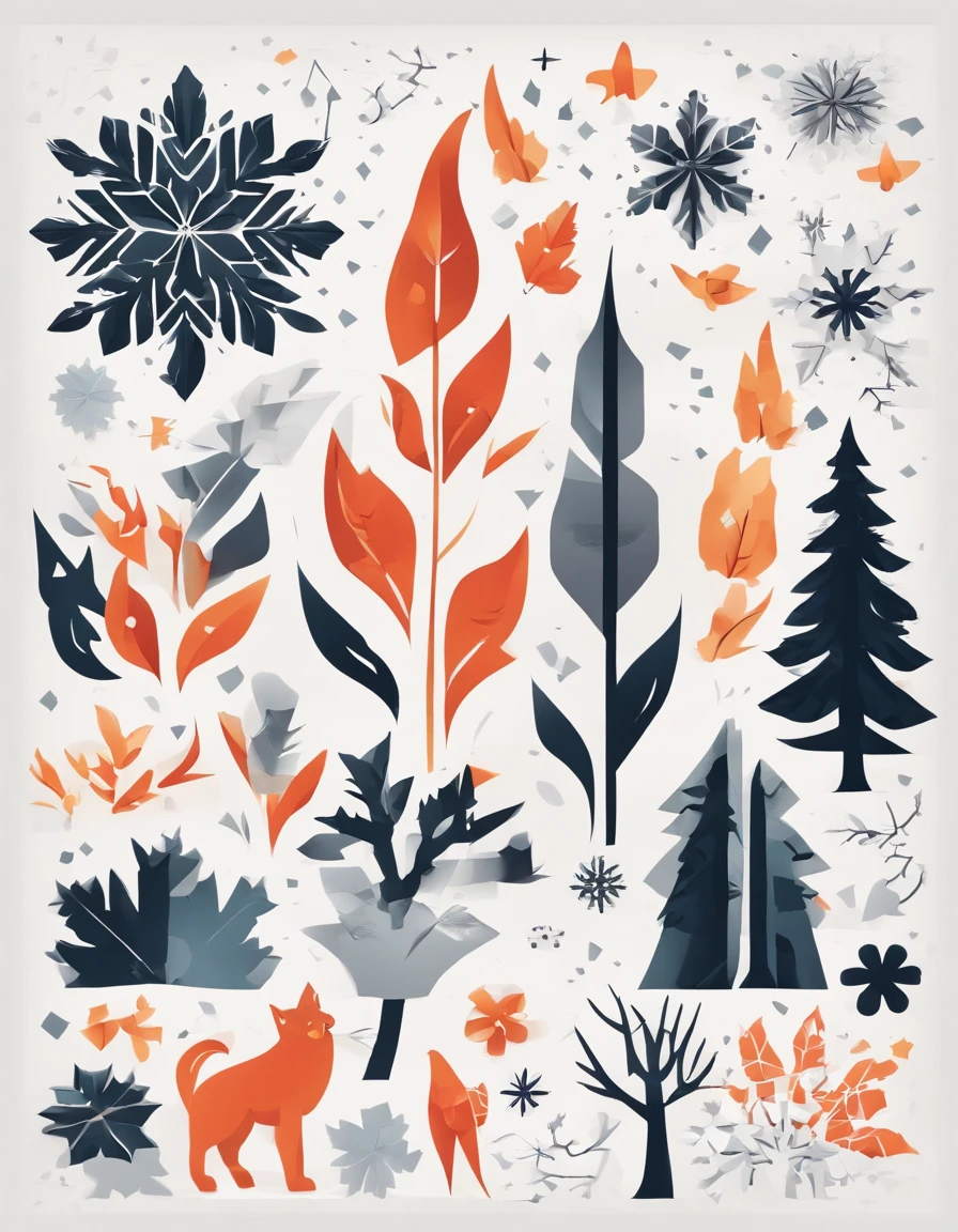 Fire, snowflakes, grief,   (highres, best quality:1.2), radiance, soft contours,