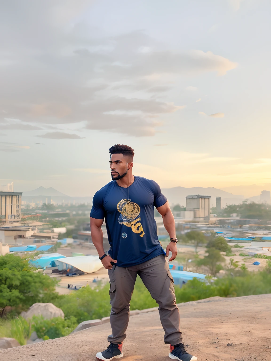 Change, background, gaming, sci-fi Ultra HD Brown skin Muscular body Handsome face Replace the sky