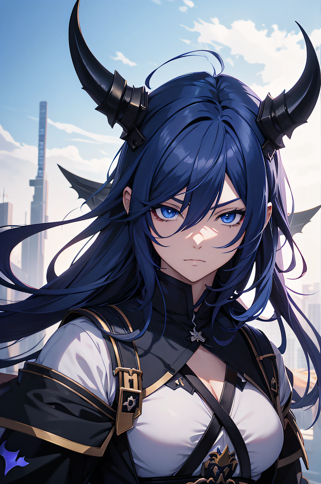 Anime - Stilbild eines Mannes mit blauen Augen und schwarzem Mantel, Handsome guy in demon killer art, Detaillierte digitale Anime-Kunst, Keqing von Genshin Impact, Badass Anime 8 K, Granblue Fantasy, anime art wallpaper 4k, von Yang J, anime art wallpaper 4 k, Dämonentöter-Artstyle, anime art wallpaper 8 k, Demon Slayer Rui Fanart