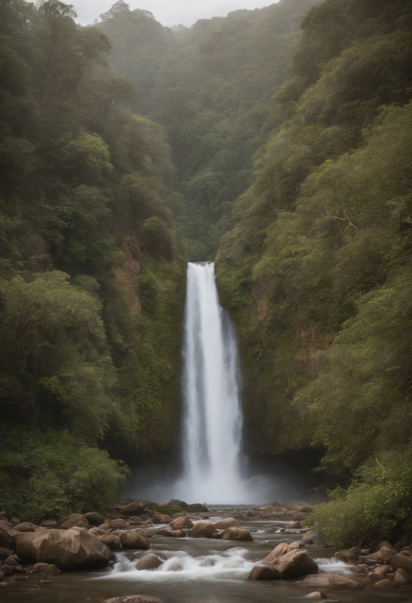 um disco voador, em cima de umas montanhas, e um rio com aguas de correntes