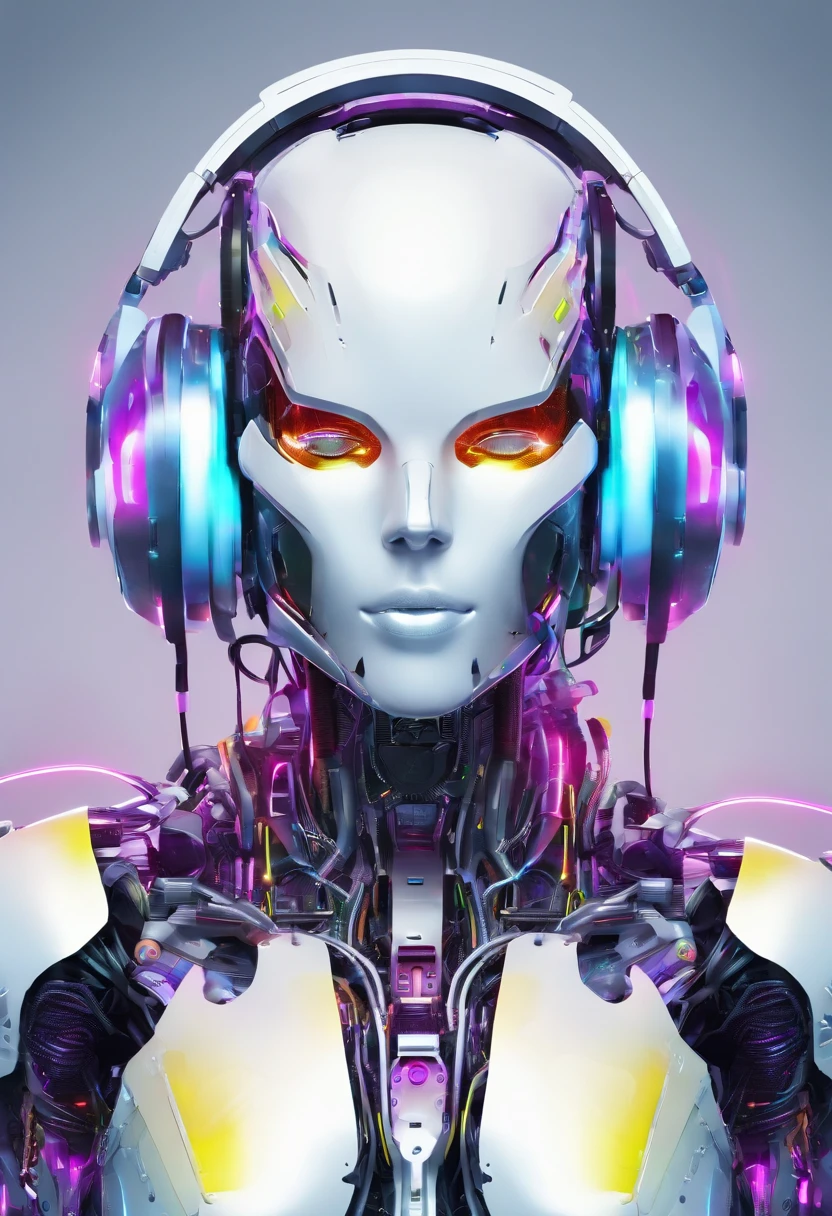 A robot with headphones
best quality,4k,8k,highres,masterpiece:1.2,ultra-detailed,realistic:1.37
illustration,metallic texture,studio lighting
futuristic, Hi-tech, mechanical, cyberpunk
vibrant colors, neon glow
subtle, dramatic lighting