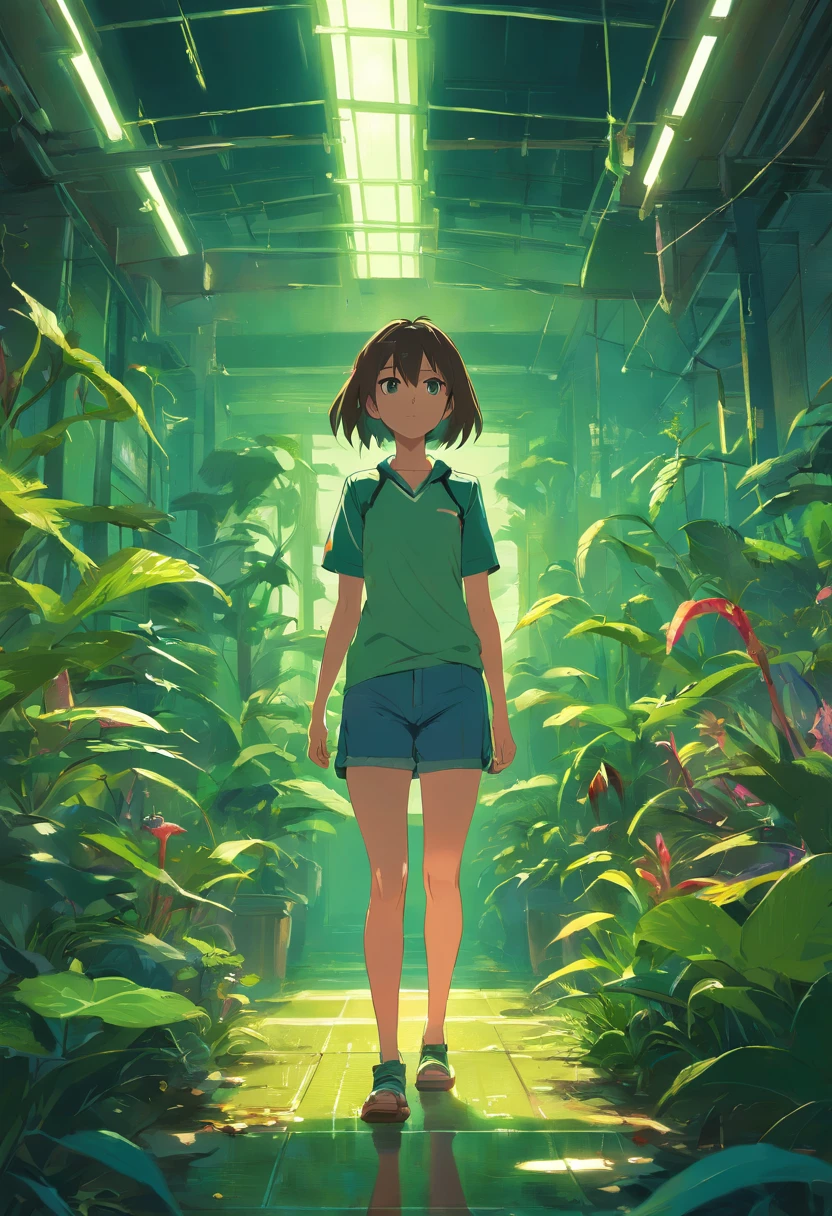 A girl with a terrified expression, surrounded by carnivorous plants, in the artistic style of Adrian Ghenie. The scene takes place in a dark and sullen atmosphere, reminiscent of Tim Burton's gothic aesthetic. The girl's eyes are wide, Montrer sa peur, while his lips tremble. Carnivorous plants are menacing and elaborate, with intricate details on their leaves and sharp tooth-like structures. Overall image quality is of the best resolution and realistic, with ultra-detailed rendering. The color palette is dominated by, Tons sombres, Enhance the strange atmosphere. The lighting is spectacular, cast long shadows and create a sense of mystery.