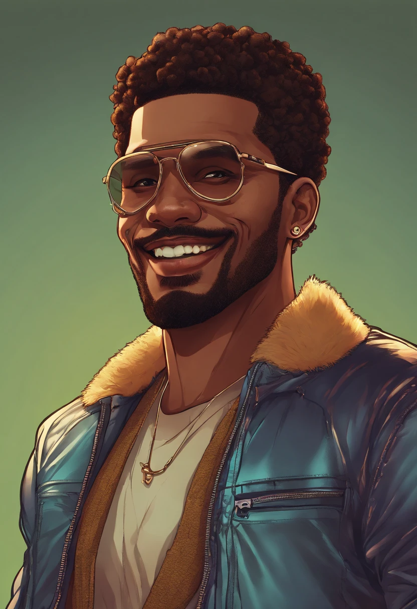 Pretty handsome Afro-latino, detailed face, best quality, high quality, smiling, slicked back hair, undercut fade, skin pores, textured skin, analog, film grain, detailed eyes, perfect mouth, 8k, uhd, 8k uhd, closed mouth, casual clothes, goatee, dark skin, dark skinned Latino
