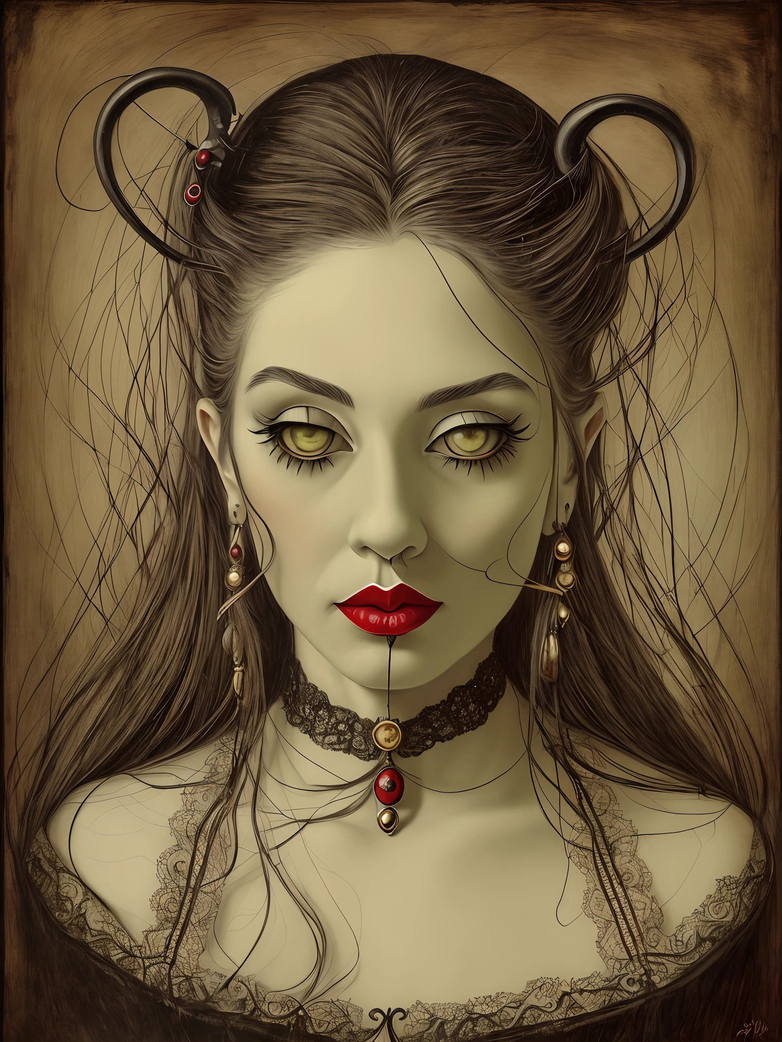 Portrait of a vampire in the style of Salvador Dali --auto --s2
