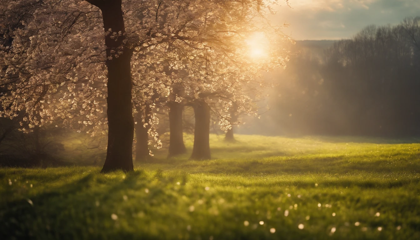 springtime morning,A ray of hope,Looking to the future