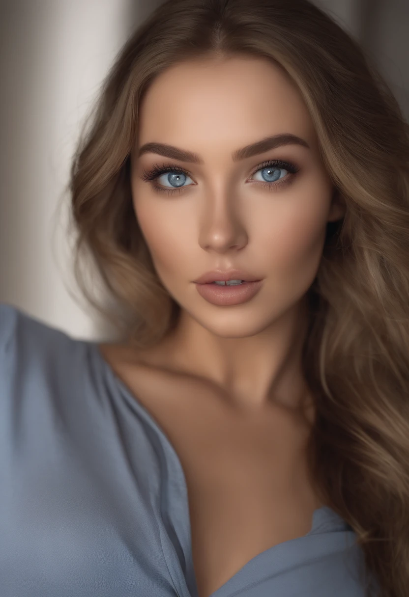 Arafed Mujer totalmente , Chica sexy con ojos azules, ultra realista, meticulosamente detallado, Retrato Sophie Mudd, cabello rubio y ojos grandes, selfie de una mujer joven, Ojos del dormitorio, Violeta Myers, sin maquillaje, Maquillaje natural, staring directly into camera, cara con artgram, maquillaje sutil, Impresionante foto de cuerpo completo arrodillado en la cama, En el dormitorio, Medium to large size bust; ; ;desnudo,  Mostrando, Senos medianos a grandes expuestos, Parte inferior afeitada,