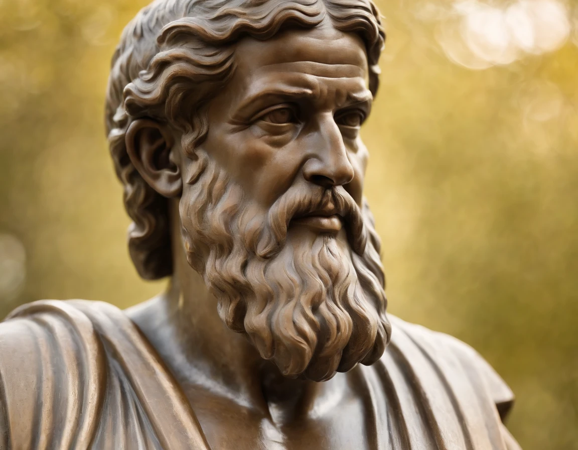 Make a high-resolution image of the Greek philosopher Plato taking into account the setting of that time