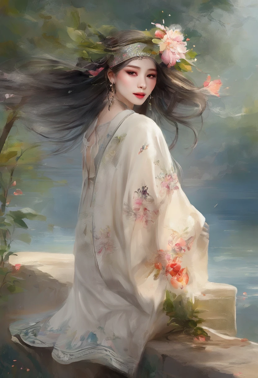 (8K、top-quality、​masterpiece:1.2)、 (realisitic、Photorealsitic:1.37)、 ultra-detailliert、DJ Soda、 1 girl in、full body Esbian、Wear Japanese clothes and stroll through the festival、 cute little、 Beautiful detailed sky、Night, Dark, Moon, tiny chest、 beatiful detailed eyes、 (length hair:1.2)、 Floating Hair Novafrog Style、