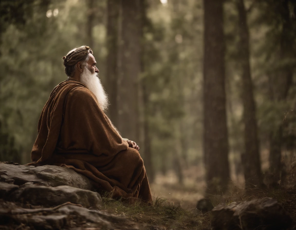 Make a high-resolution image of the Greek philosopher Plato taking into account the setting of that time