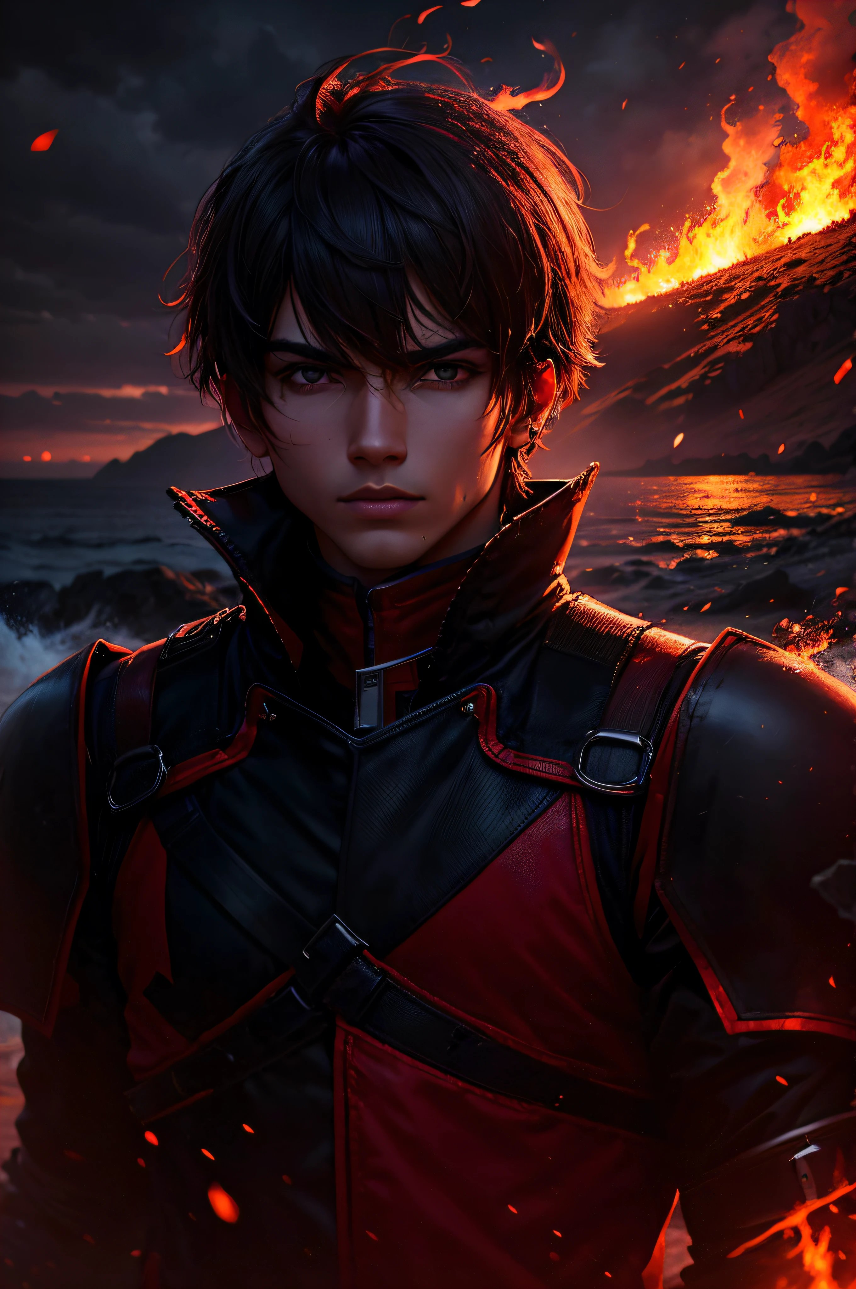 rapaz, realista, Fire scenery