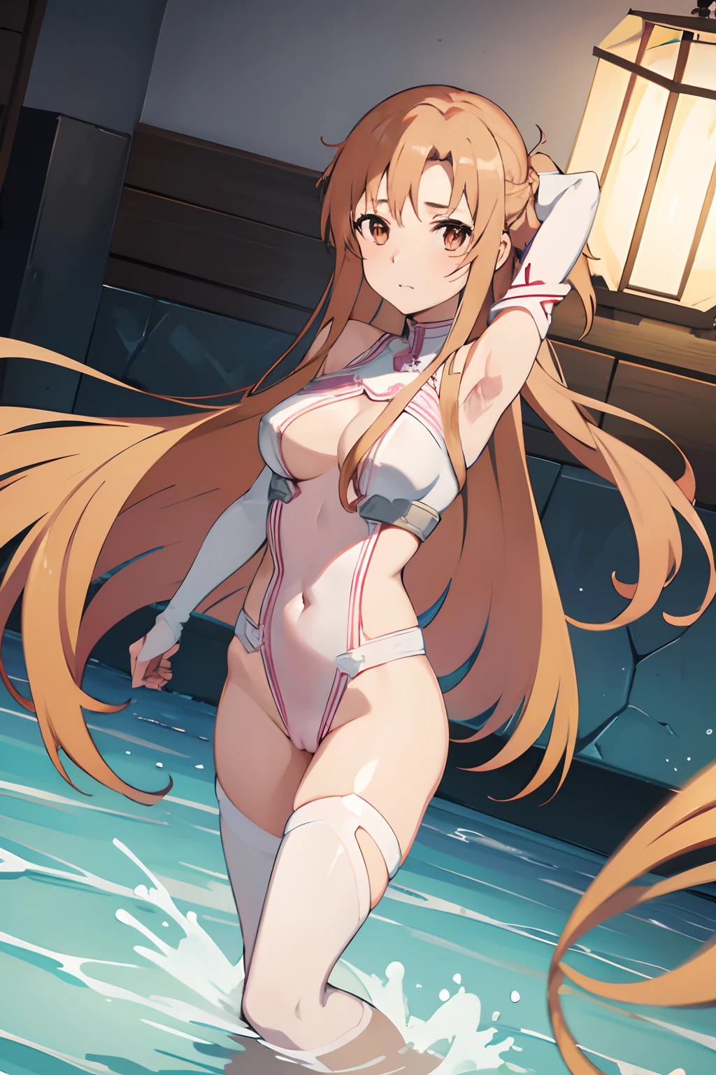 {asuna yuuki(sword art online)}, 1girl, masterpiece、top-quality、{NSFW},nsfw, {fullnude}、fullnude、fullnude、{toppless}、{{pink nipples}}、{{pink areolas}}、{Naked Dance}、A slender、{Lewd}、vagina,