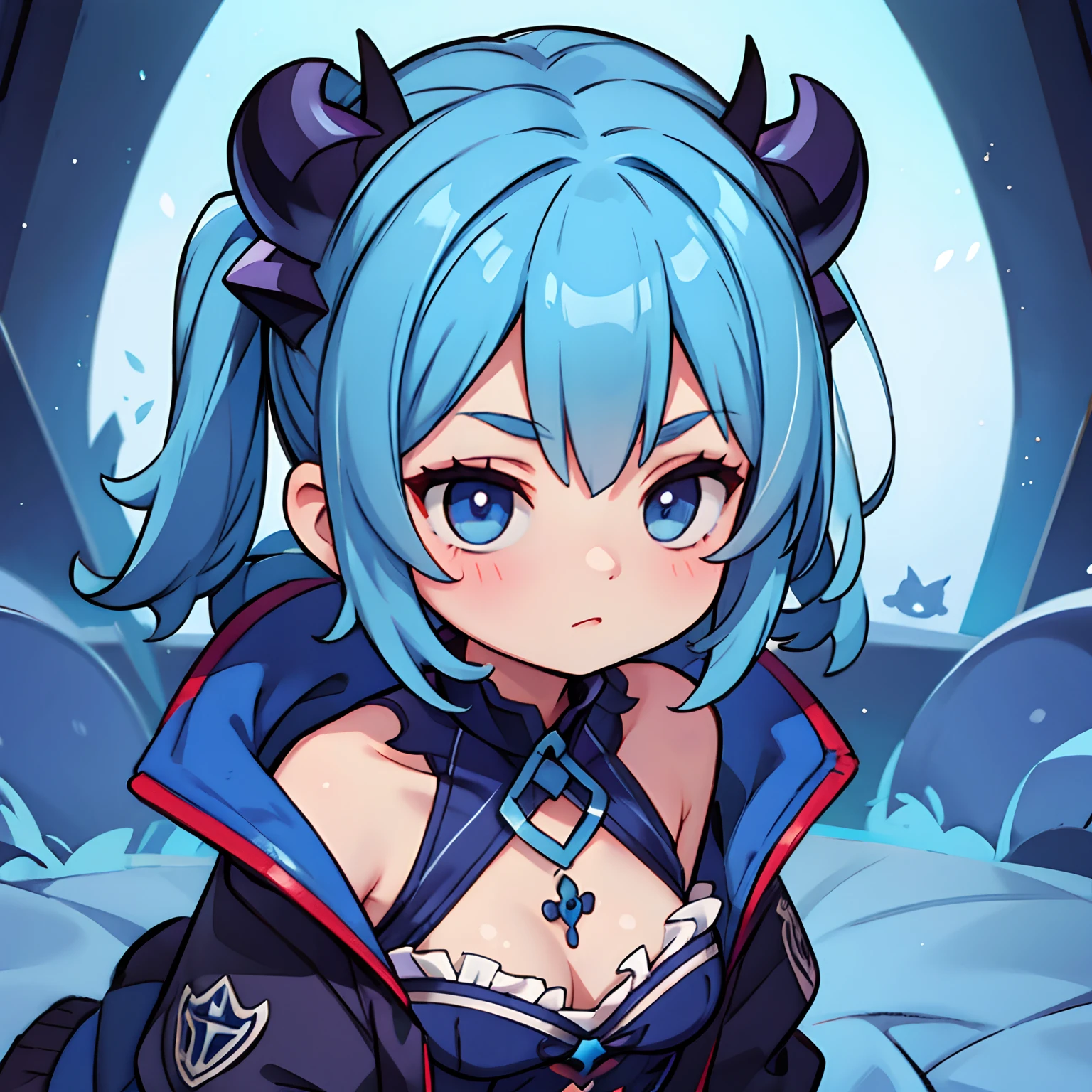 A blue demon girl