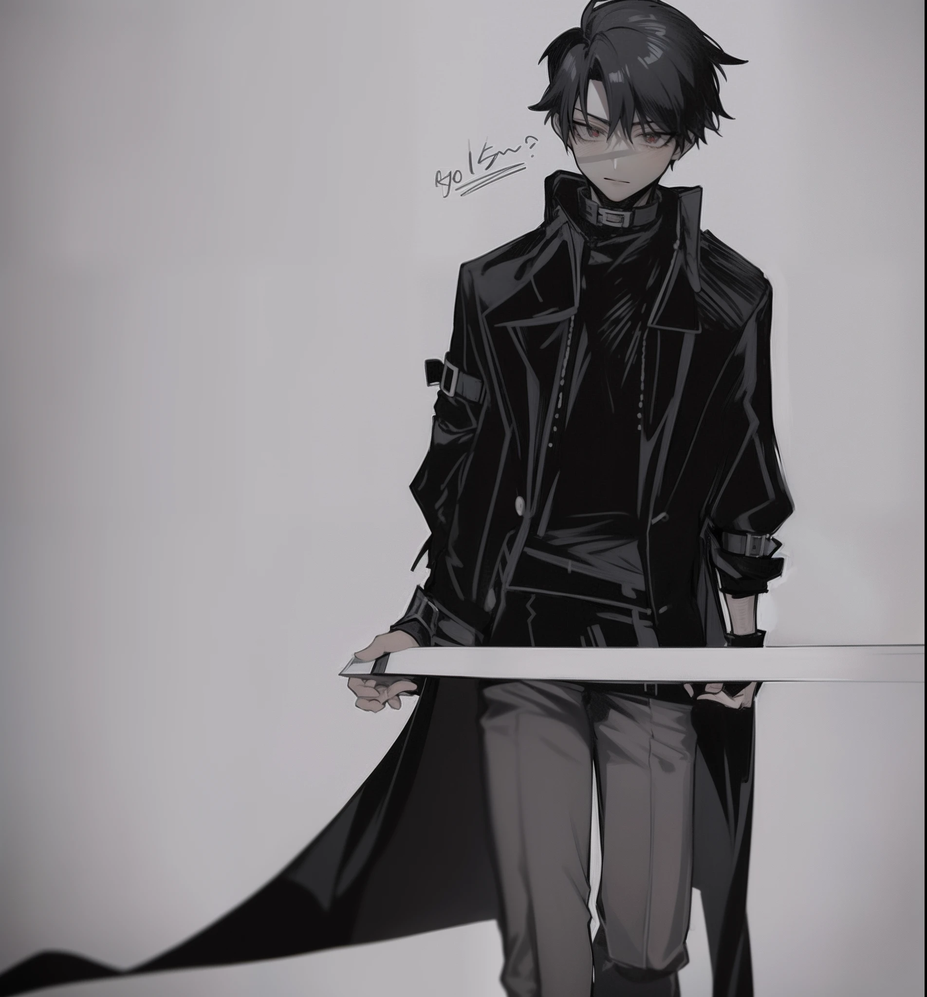um close up de uma pessoa com um casaco preto e uma jaqueta preta, inspirado em Okumura Masanobu, personagem estilo anime, personagem de anime, estilo anime, estilo anime masculino, Espelho Spike, Gatilho Estilo de Arte de Anime, Ken Kaneki, tokyo ghoul, como um personagem de anime, em estilo anime, personagem de anime masculino, ruivo