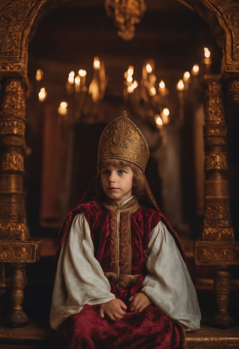 melhor qualidade, ultra realista, Ivan the Terrible at the age of 8.
