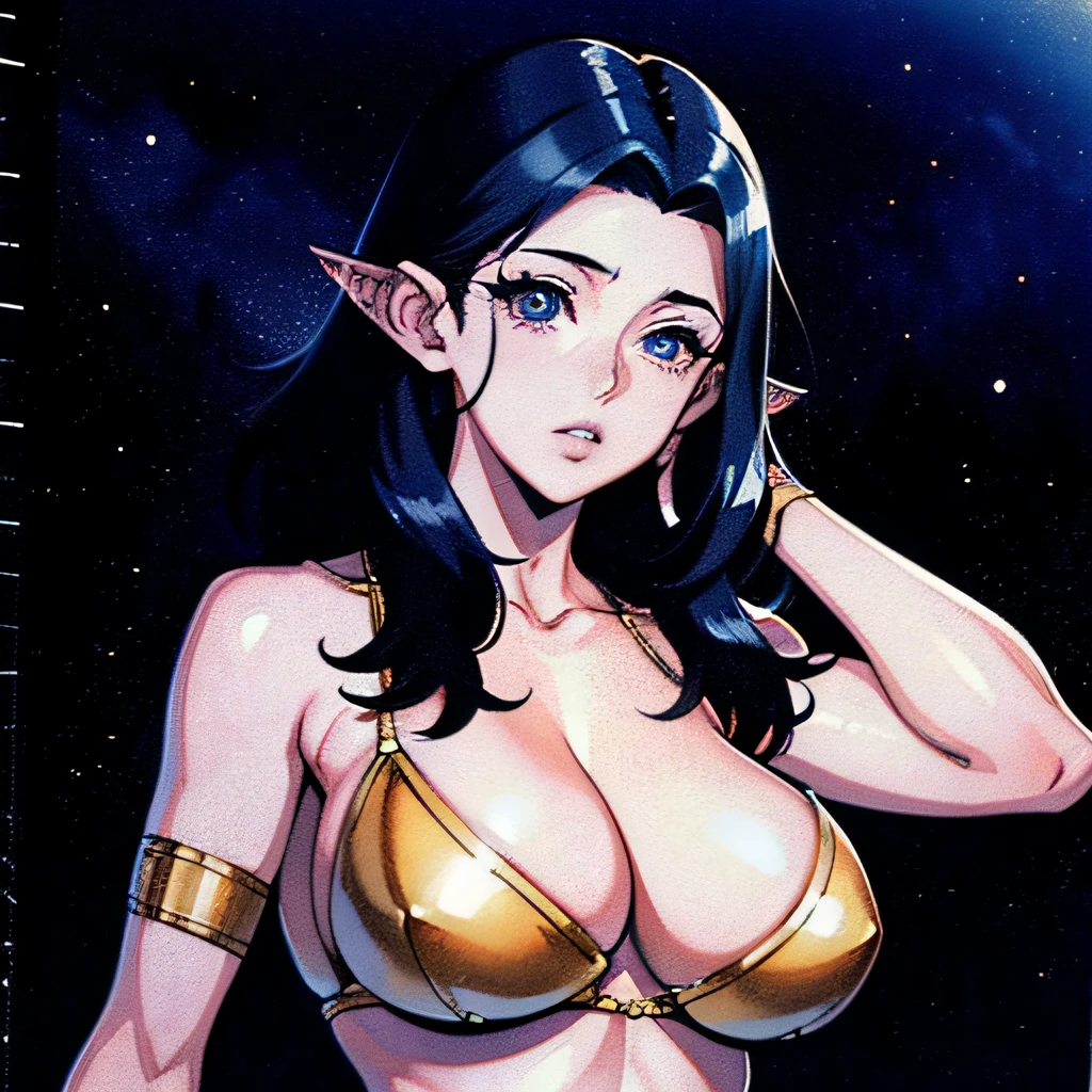 /draw [retro anime art style], old anime, 1980s \(style\), 1990s \(style\), watercolor \(medium\), (hyperdetailed:1.15), [detailed], ((best quality)), ((masterpiece)), (soft light, sharp:1.2), (illustration, uhd, unreal engine, sharp focus,), op quality, best quality, official art, ultra detailed texture, ultra detailed hands, ((art by takehiko inoue)), (large breasts), (curvy), dejah thoris, frey, queen, goddess