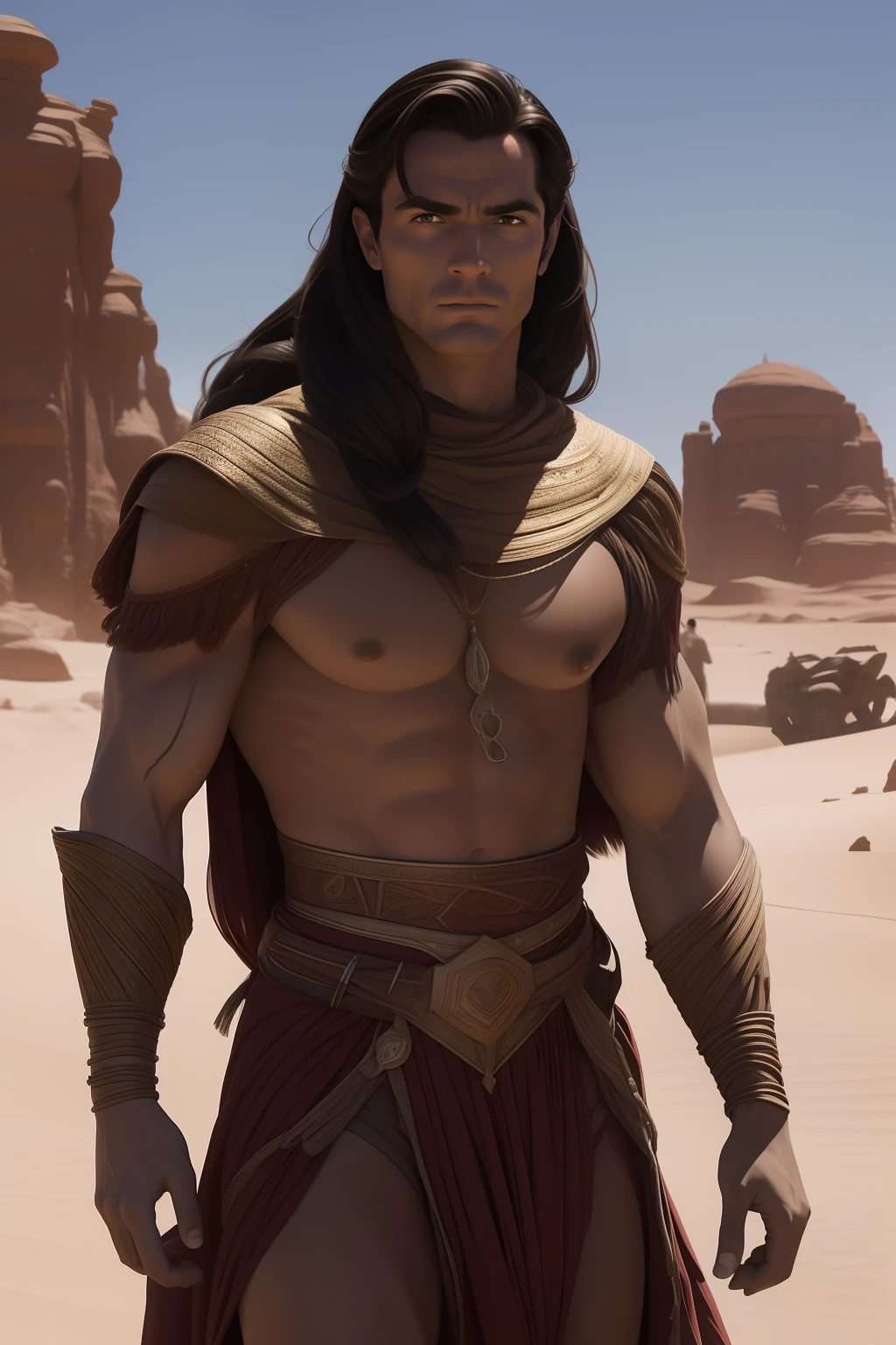 ((SFW))Arte estilo john Buscema,Um close up de John Carter personagem principal do romance A Princesa da Marte, caminhando desorientado no deserto escaldante de Marte,wearing Confederate clothing from the Civil War , corpo inteiro,, cena detalhada, cena perfeita, pingos de suor.((SFW))