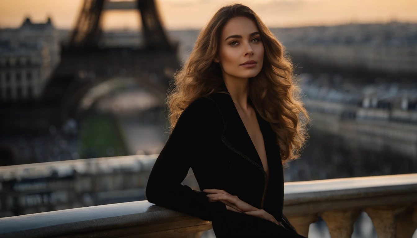 (8k、qualidade superior、obra prima:1.2)、 (realisitic、Fotorrealista:1.37)、 ultra-detalhada、djsoda、 1 menina em、corpo inteiroesbian、Wearing a turtleneck sweater and skinny jeans、Standing in the streets of Paris with the Eiffel Tower in the background、 pequeno bonito、 beautiful detailed sky、Noite, Escuro, lua, tiny breast、 belos olhos detalhados、 (comprimento do cabelo:1.2)、 cabelo flutuante estilo NovaFrog、