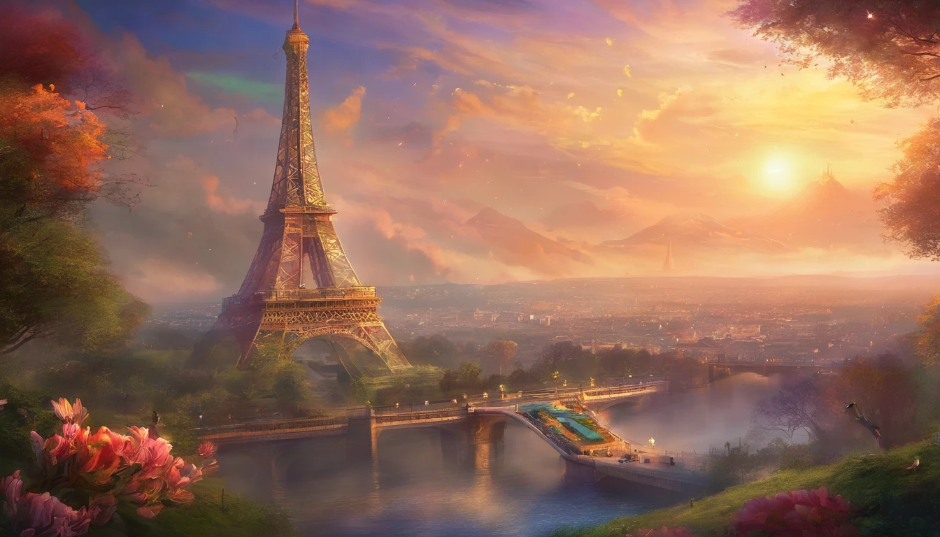 a Torre Eiffel、A Torre Eiffel tem vista para as ruas de Paris、Torre Eiffel renovada em 2077、The Eiffel Tower has a stronger presence than conventional objects、Eiffel Tower in the near future、Eiffel Tower at night、Eiffel Tower illuminated by neon lights、Paisagem urbana noturna、