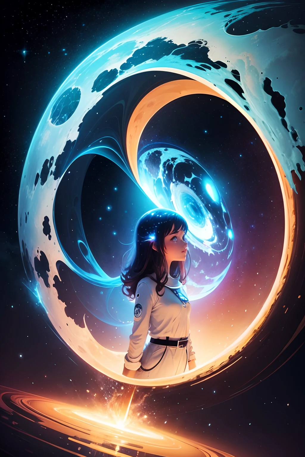 They are a person, em frente a um portal espacial com vista para o sol, Cyril Rolando e Goro Fujita, Um portal para outro universo, inspirado em Cyril Rolando, Portal to another dimension, mundo, visible only through the portal, Fantasia De Alta Qualidade Foto Stock, Portal para outro mundo, Portal to outer space, ao estilo de Cyril Rolando, Looking into space, universo, Magical Galactic Portal, O Ciclo das Estrelas, DEUS
