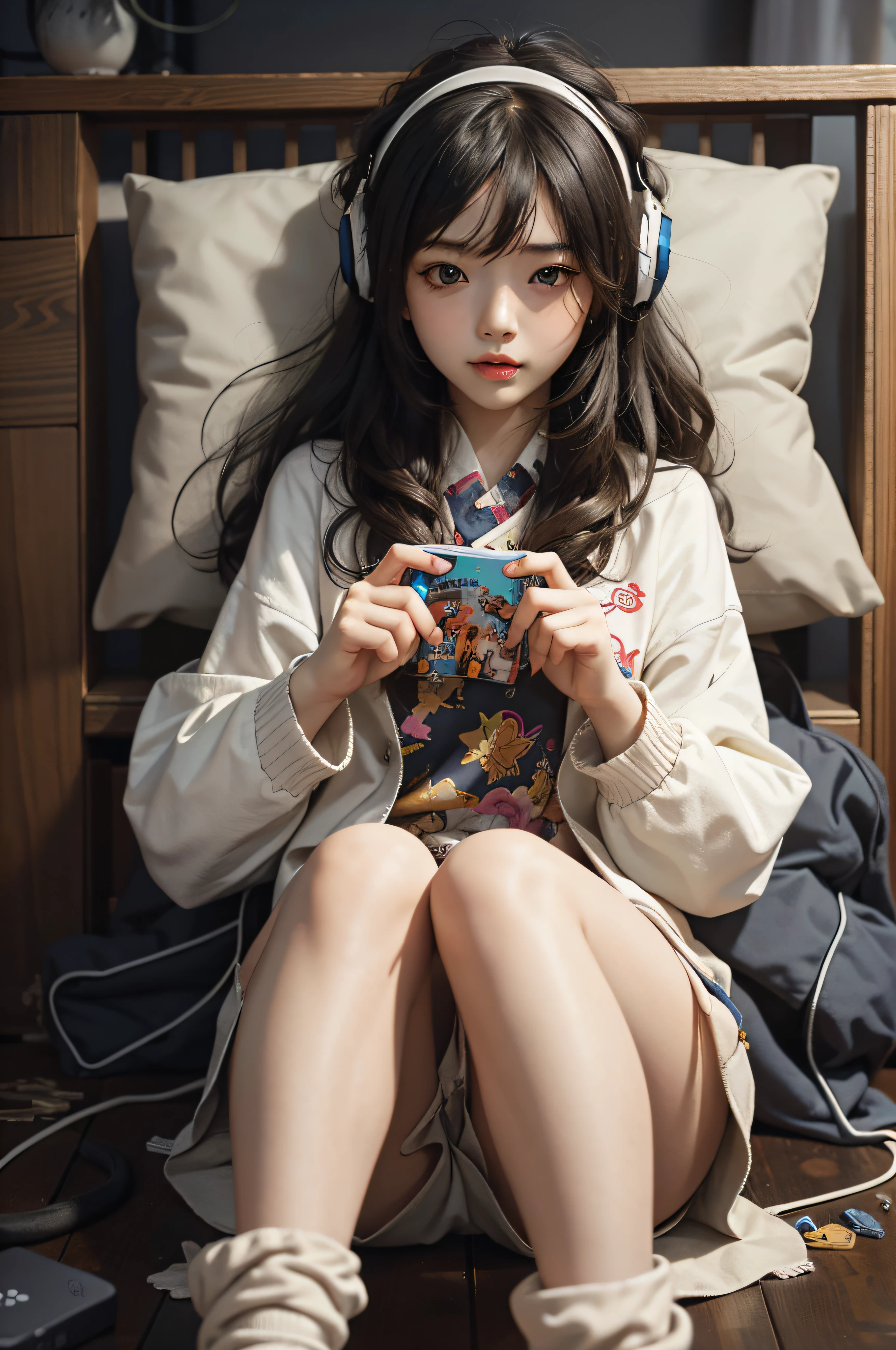 1girll,Play bundled games,(Hands are tied,Feet are tied)。