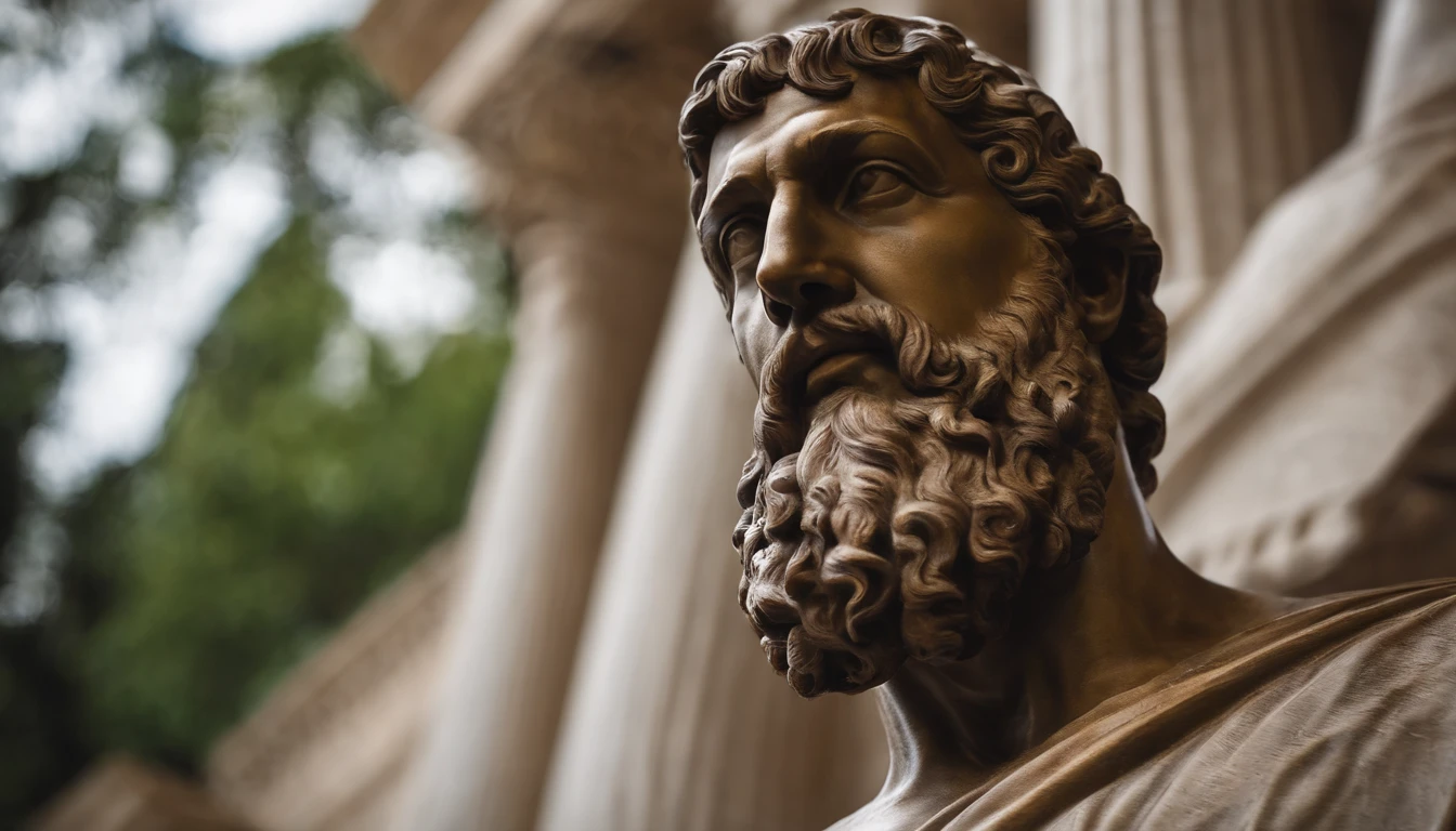 a close up of a statue of a man with a beard, a marble sculpture of Pogus Caesar, Pixabay contest winner, classic realism, Macho, marble sculpture, Chiaroscuro