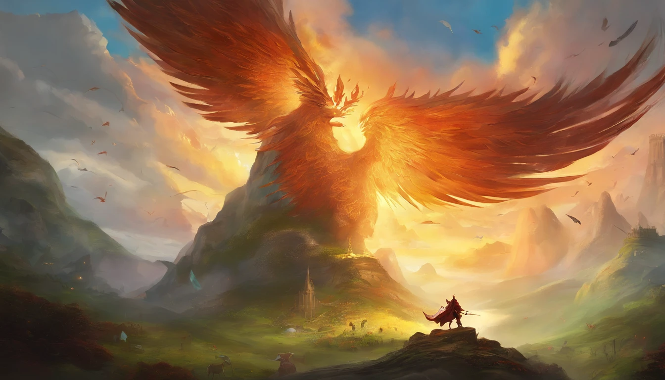 O sol ilumina o campo de batalha no campo verde, Viking Berserker supera inimigo derrotado, Machados no sangue, The Spirit of Victory, jubilation, Sinalizadores, fire & Setas