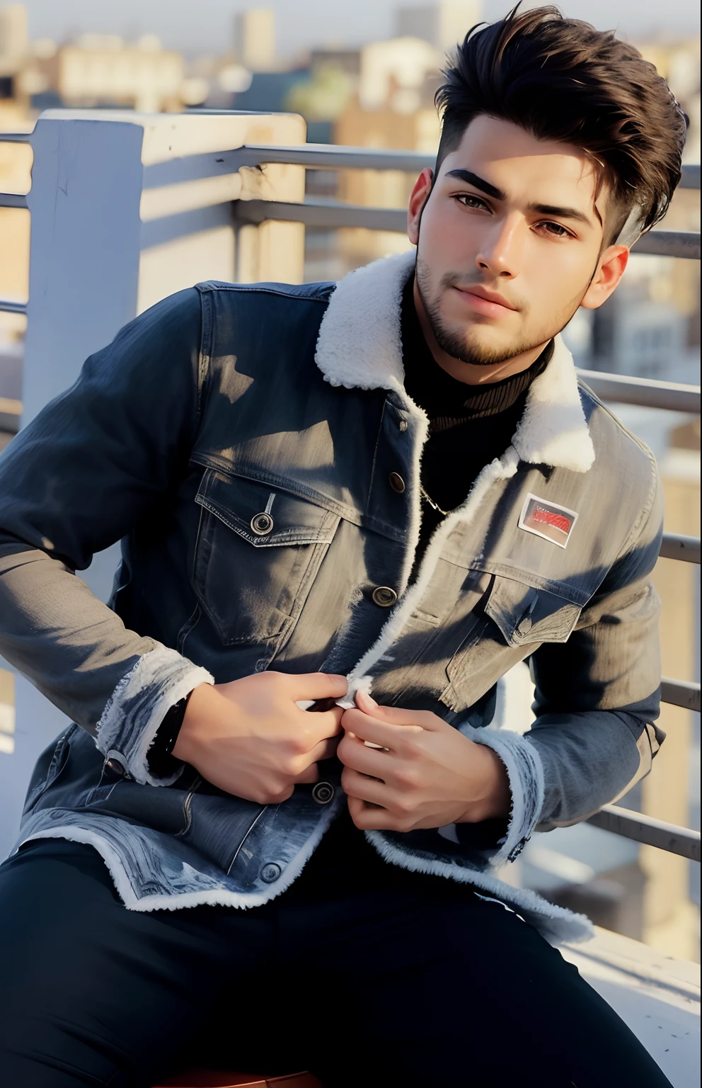 Change background handsome boy professional photograph
