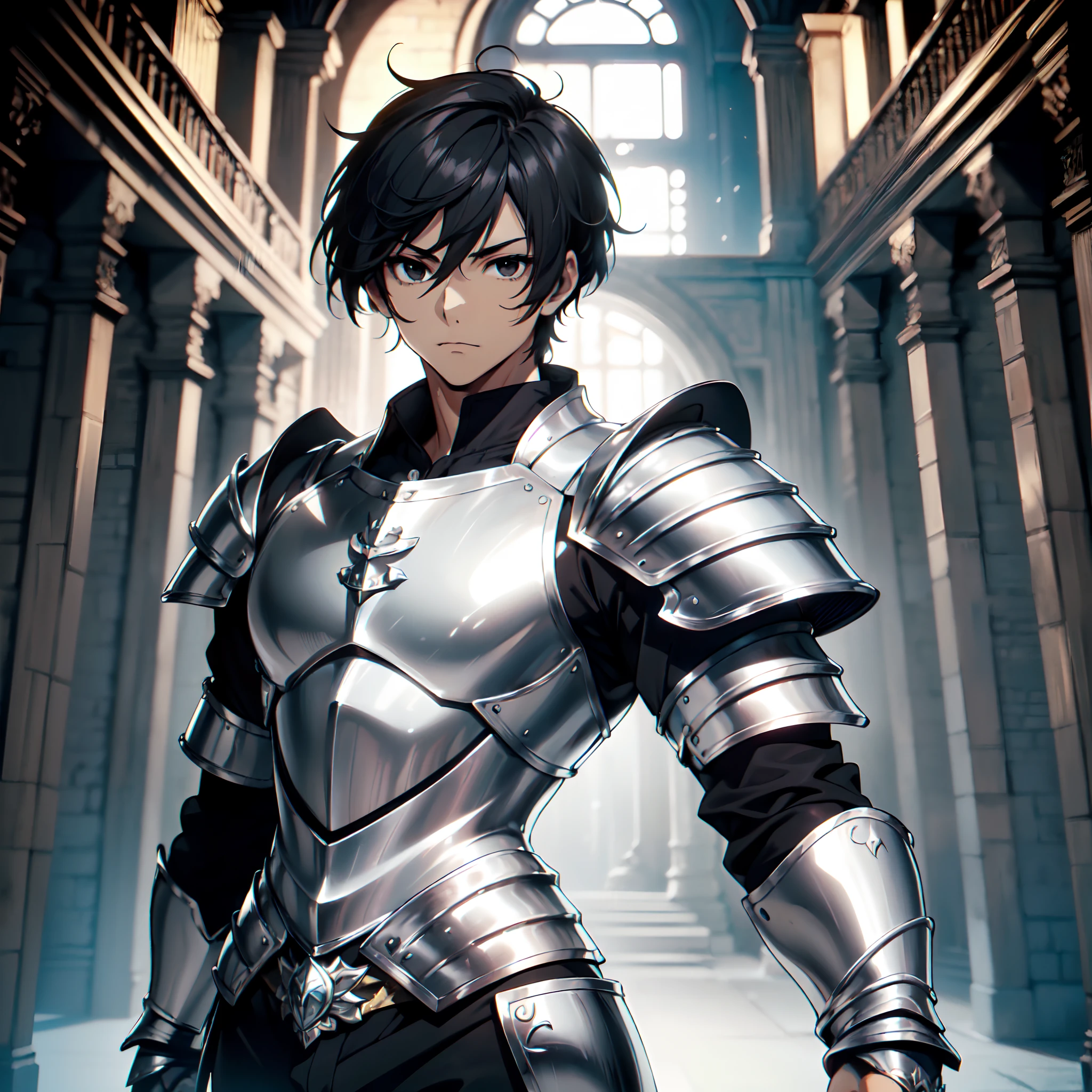 128K Ultra High Definition,
128K Ultra High Quality,
128K Ultra High Resolution,
Best Definition,
Best Quality,
Best Resolution,
Perfectly Detailed,
Perfectly Designed,
Extremely Detailed,
Extremely Designed,
Hyper Detailed,
Hyper Definition,
Hyper Quality,
Hyper Resolution,
Masterpiece,
(((Anime))),
Body Shot,
(((Boy))),
Handsome,
Muscular Body,
(((Black Short Hair))),
(((Black Eyes))),
(((Hyper Detailed & Perfectly Designed Silver Armor Plates))),
(((Hyper Detailed & Perfectly Designed Baron Armor))),
(((Inside Of Medieval Royal Palace Background Scenery))),